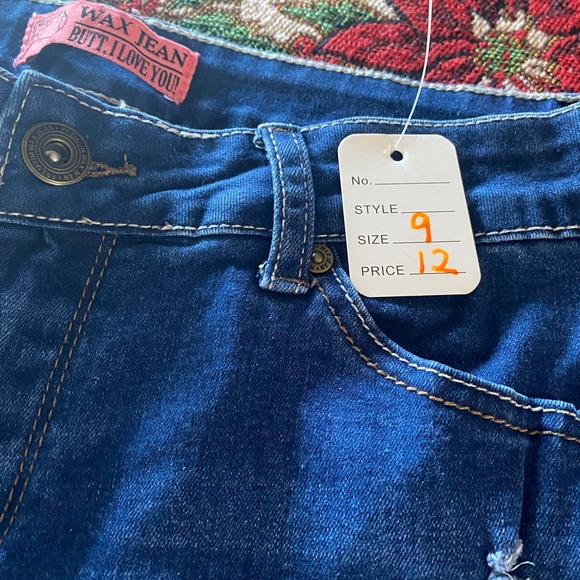 Women's Blue Distressed Jeans - Picture 2 of 2